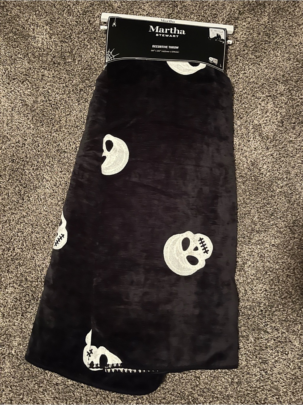 Martha Stewart Halloween skull blanket